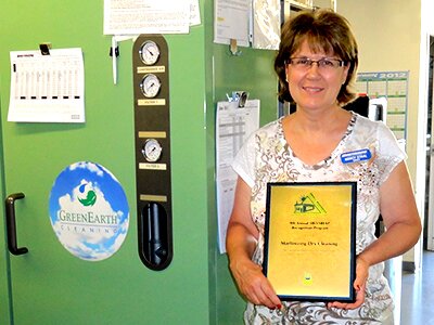 Nancy Staal, owner of Martinizing Dry Cleaning wins award for green practices.